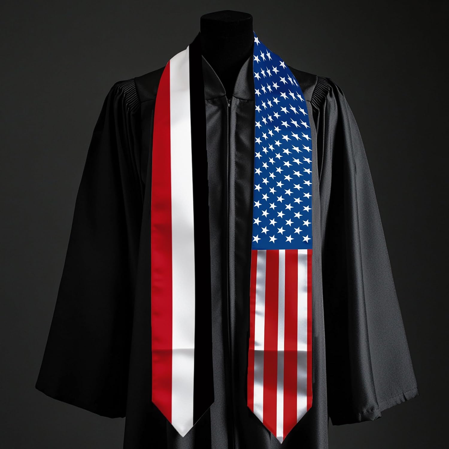 2026 Yemen Flag and USA Flag Graduation Stole Graduation Sash for International Student (Baccalaureate Gown and Hat Not Included)