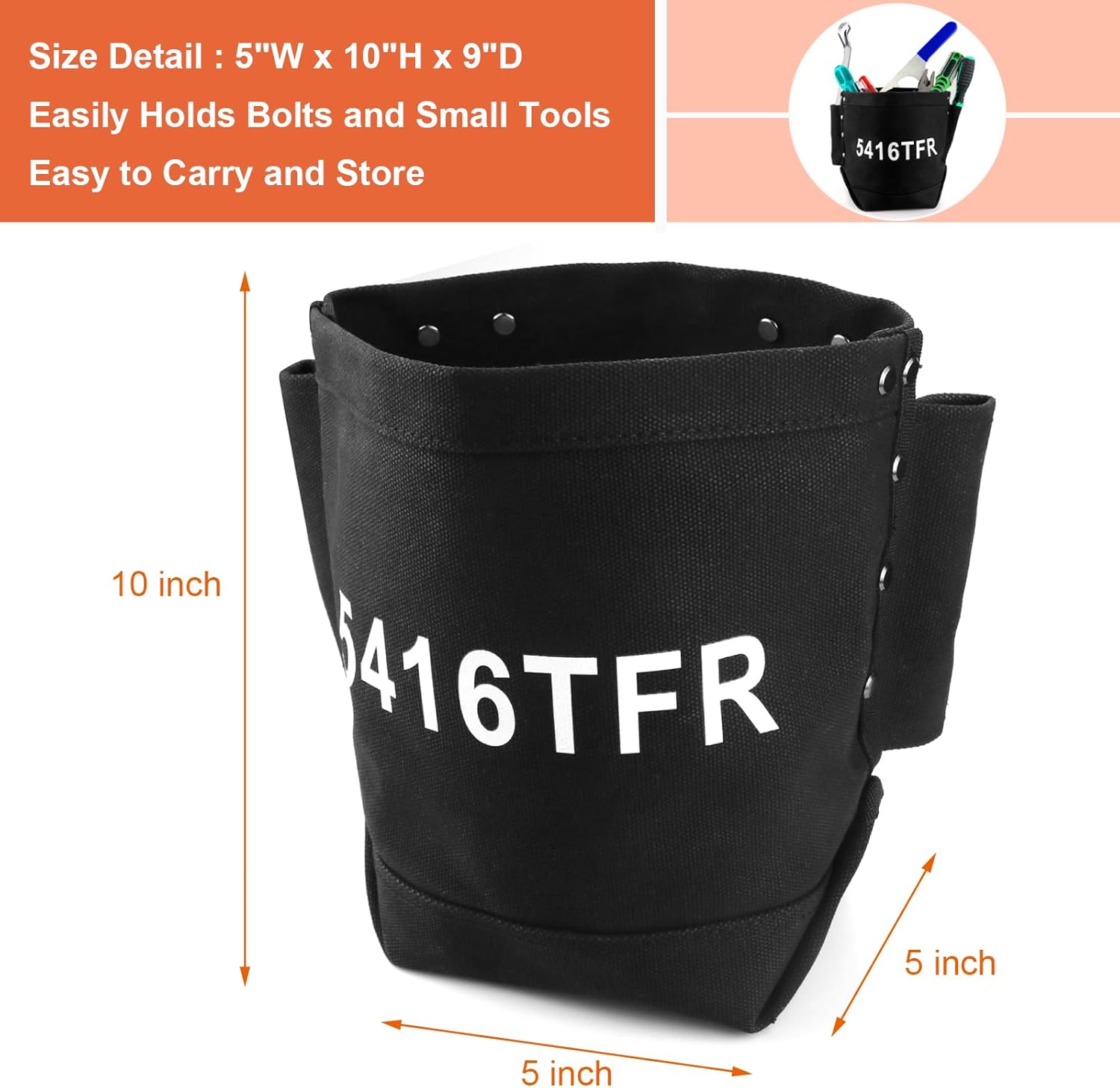 Flame Resistant Canvas Bag Tool Pouch Fit for 5416TFR, Replacement Probe Tip, Small Tool Bag for Bolts Storage