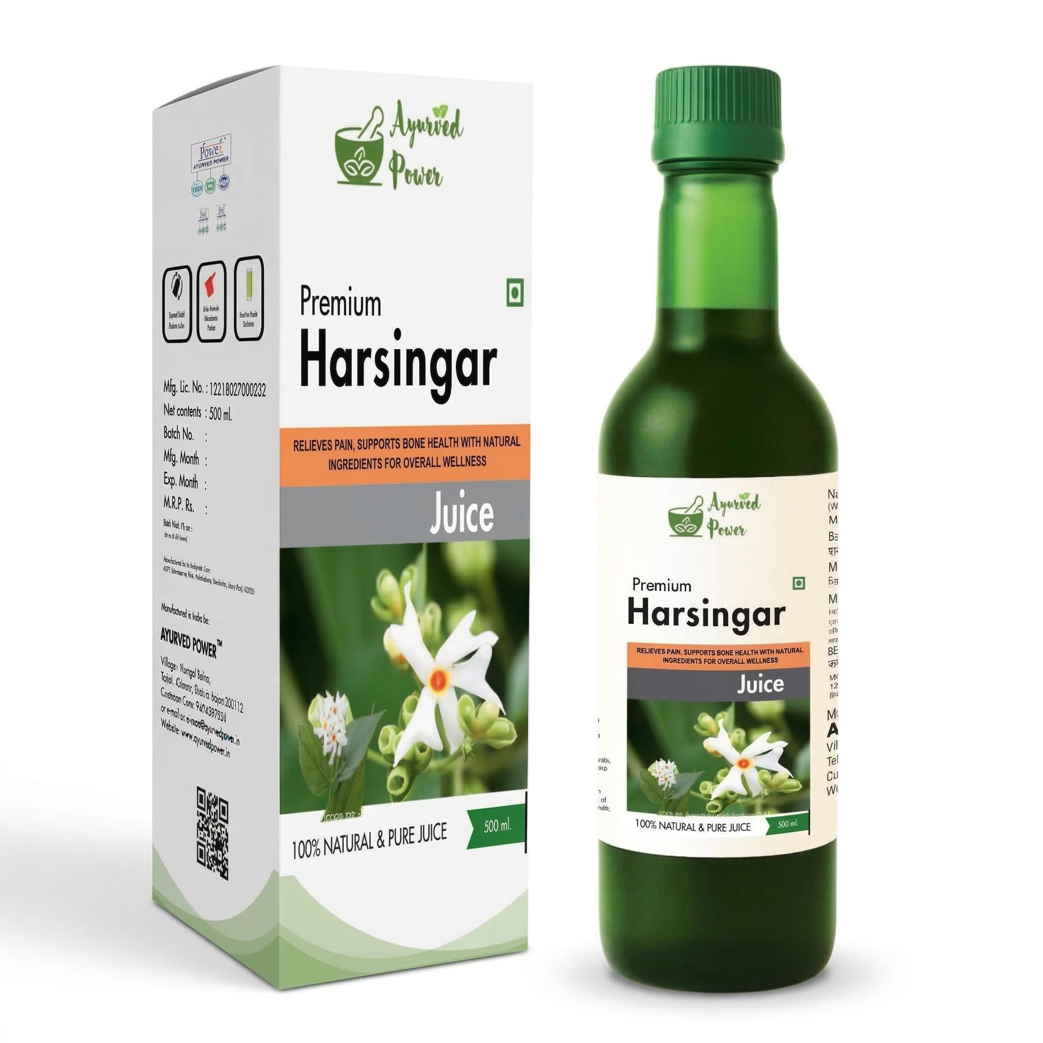AYURVED POWER Harsingar Juice 500 ml | Harshringar Leaf Juice | Natural Pain Reliever For joints & muscles pain & Sugar free juice Strengthens the muscle-image-7