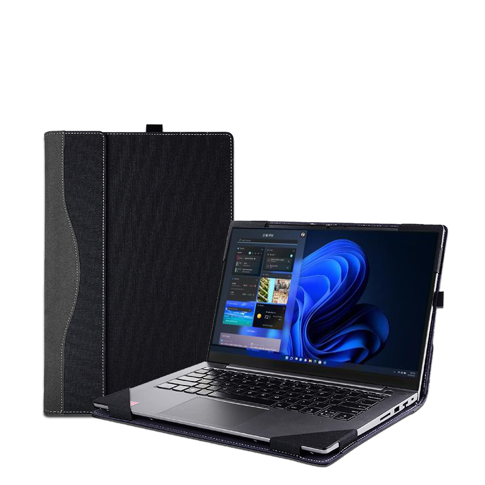 Laptop Case Cover for Lenovo Thinkbook 15 G5 ABP IRL&G4 ABA IAP&G3 ACL ITL&G2 ITL，15.6 inch PU Leather Notebook Bag Shell Sleeve with Pen Holder (Dark