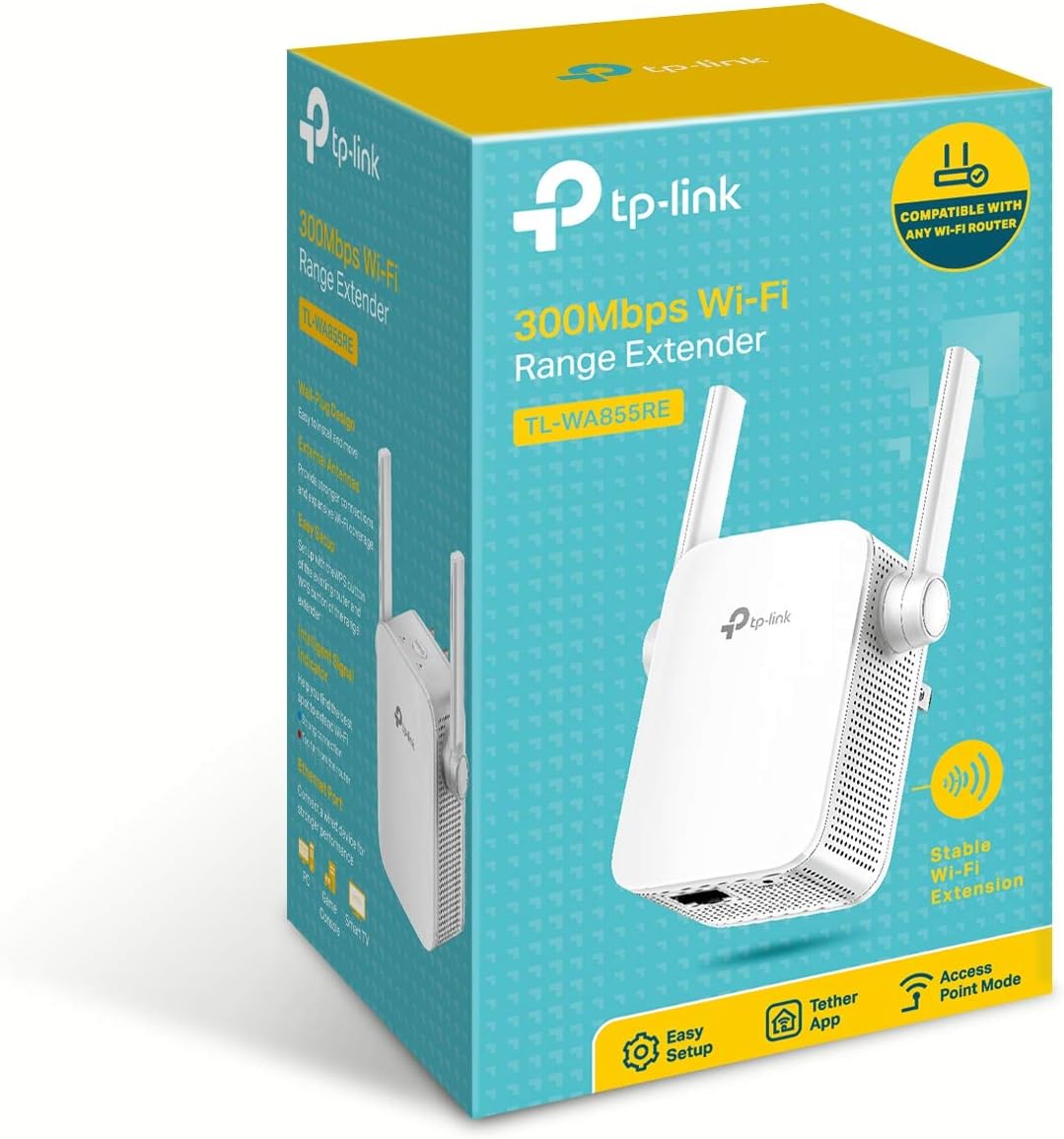 TP-Link TL-WA855RE Amplificador Señal de WiFi Repetidor 300 Mbps Extensor de Red WiFi Enrutador Inalámbrico (Puerto Ethernet 2 Antenas externas), Color Blanco 7
