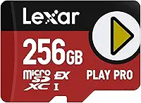 Lexar Play PRO Cartão microSD Express de 256 GB, vídeo Full-HD e 4K, até 900 MB/s de leitura, até 600 MB/s de gravação, para Nintendo-Switch, dispositivos de jogos portáteis Steam Deck
