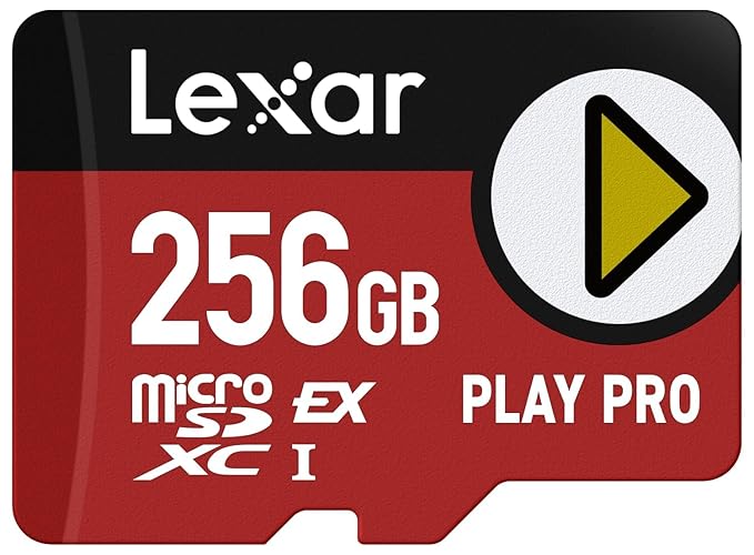 Lexar 256GB Play PRO microSD Express Card, UHS-I, C10, U3, V30, Full HD, 4K, Up to 900/600 MB/s Memory Card, Compatible w/Nintendo-Switch 2, ASUS ROG Ally, Steam Deck, Gaming (LMSXPS0256G-BNNNU) - 256GB - Single - PLAY PRO EXPRESS (900 MB/s)