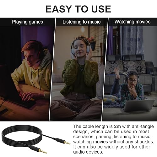 Miniatura 6 de Cable de audio A40 compatible con auriculares para juegos Astro A40, A40 TR, A30, A10 para Xbox One, PS4 y teléfono inteligente, cable de audio