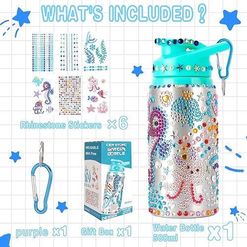 Miniatura 2 de Regalos de Navidad para niños, decora tus propios kits de botellas de agua para niñas de 4, 5, 6, 7, 8, 9, 10 a 12 años, pintura de diamantes con