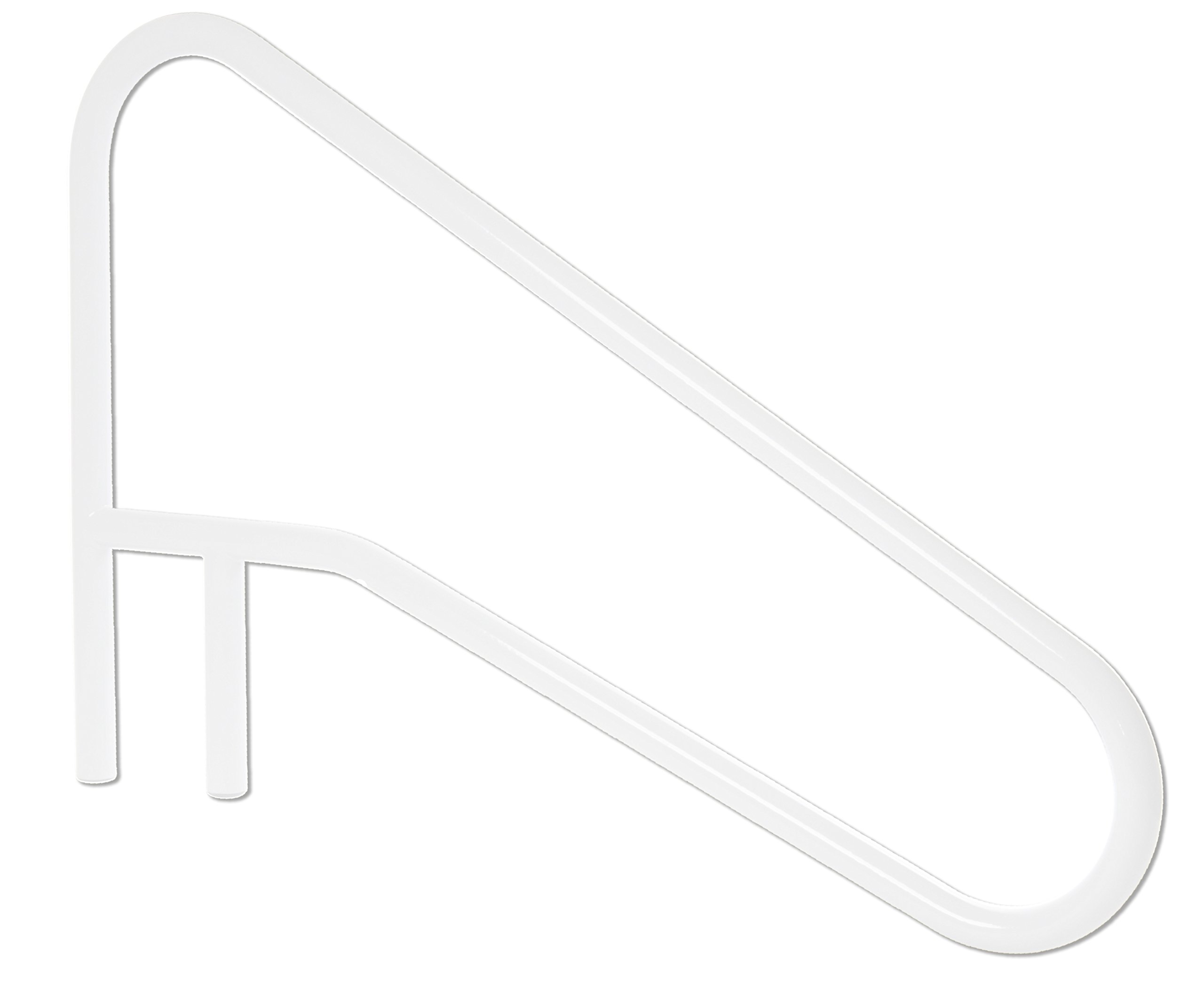 S.R. Smith DMS-102A-VW SealedSteel 3-Bend Braced Deck Mounted Swimming Pool Handrail with Matching Escutcheons, Radiant White