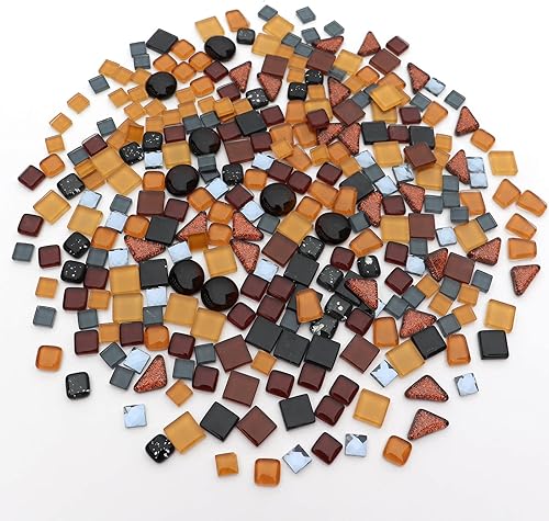 Miniatura 3 de LITMIND Azulejos de mosaico de cristal irregulares negros surtidos, paquete de 9 onzas, perfecto para manualidades de arte, proyectos de fabricación