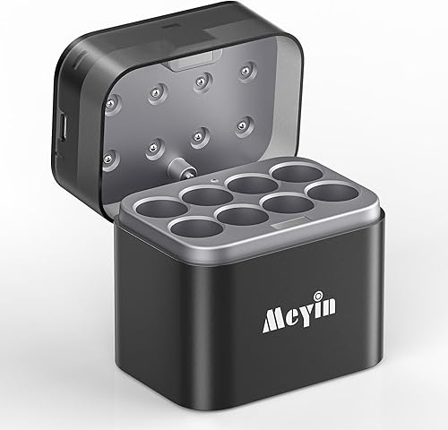 Cargador de baterías AA recargable, cargador rápido de 15 W para baterías AA de litio y NiMH, 8 ranuras individuales de carga rápida, diseño de caja