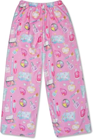 iscream Big Girls Silky Soft Plush Fleece Pants - Pretty in Print Collection