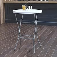 Flash Furniture 32" Round Bar Height Folding Tables Set of 4, White Plastic - Indoor/Outdoor Party & Commercial Event Tables