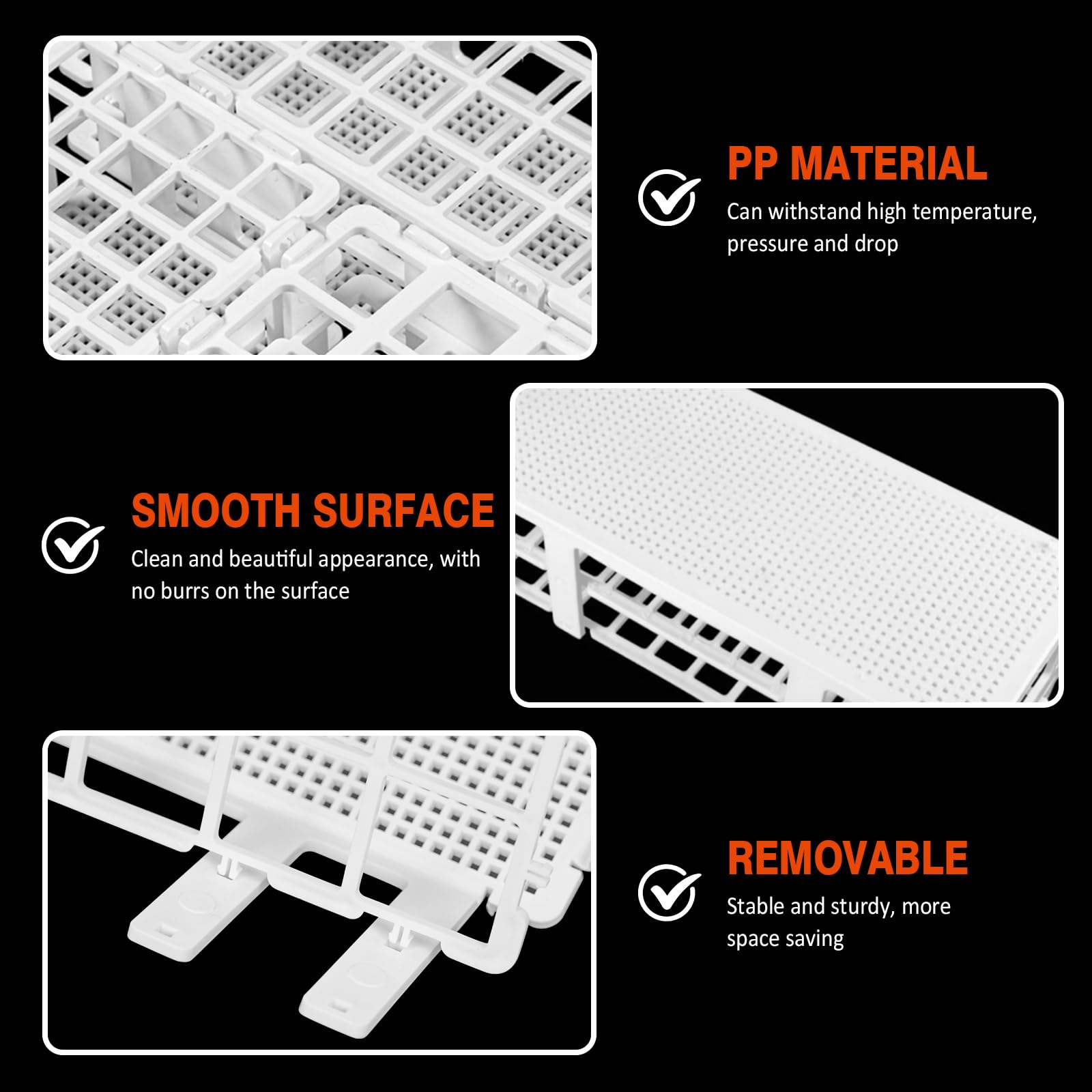 Estante de plástico para tubos de ensayo, soporte de laboratorio de 21 agujeros para tubos de 30 mm, desmontable, paquete de 3