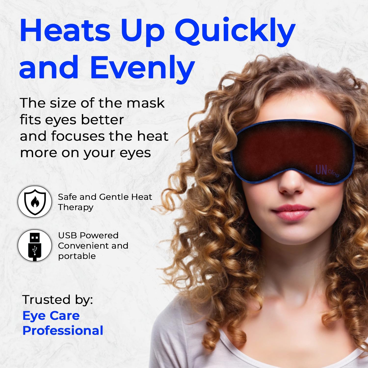 UNCLOG Heated Eye Mask with Power Bank – Warm Compress for Dry Eyes, Eye Strain & Sleep | Plush Velvet USB Heated Sleep Mask for Travel