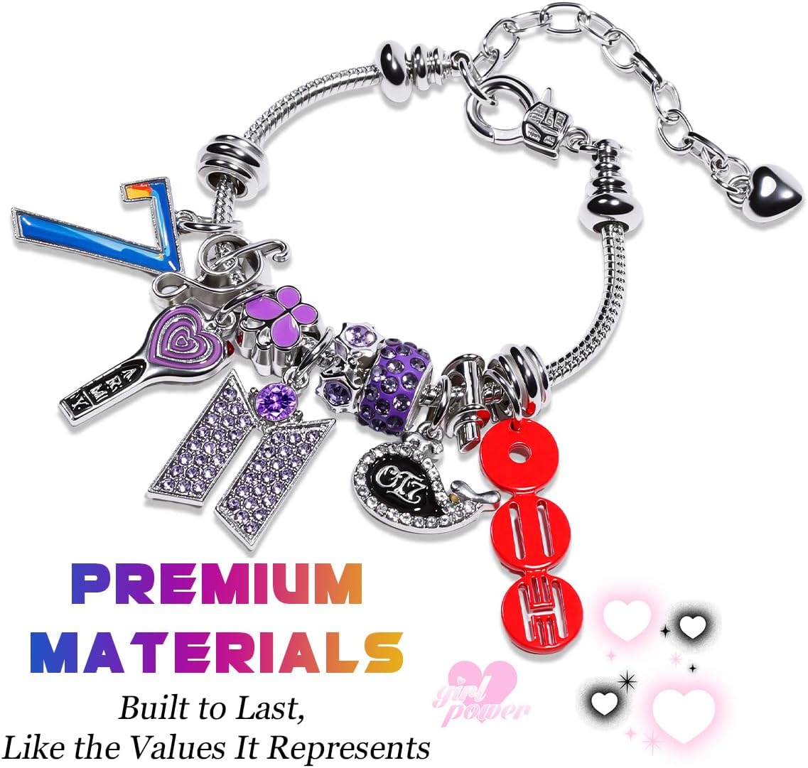 AICase for Army Bracelets Arirang Merch Gifts Toys Stuff Inspired Bracelets | Adjustable Lobster Clasp Chain KPop Outfit Cosplay Costume Merchandise Shirt Stickers Jewelry Gifts for Fans Birthday