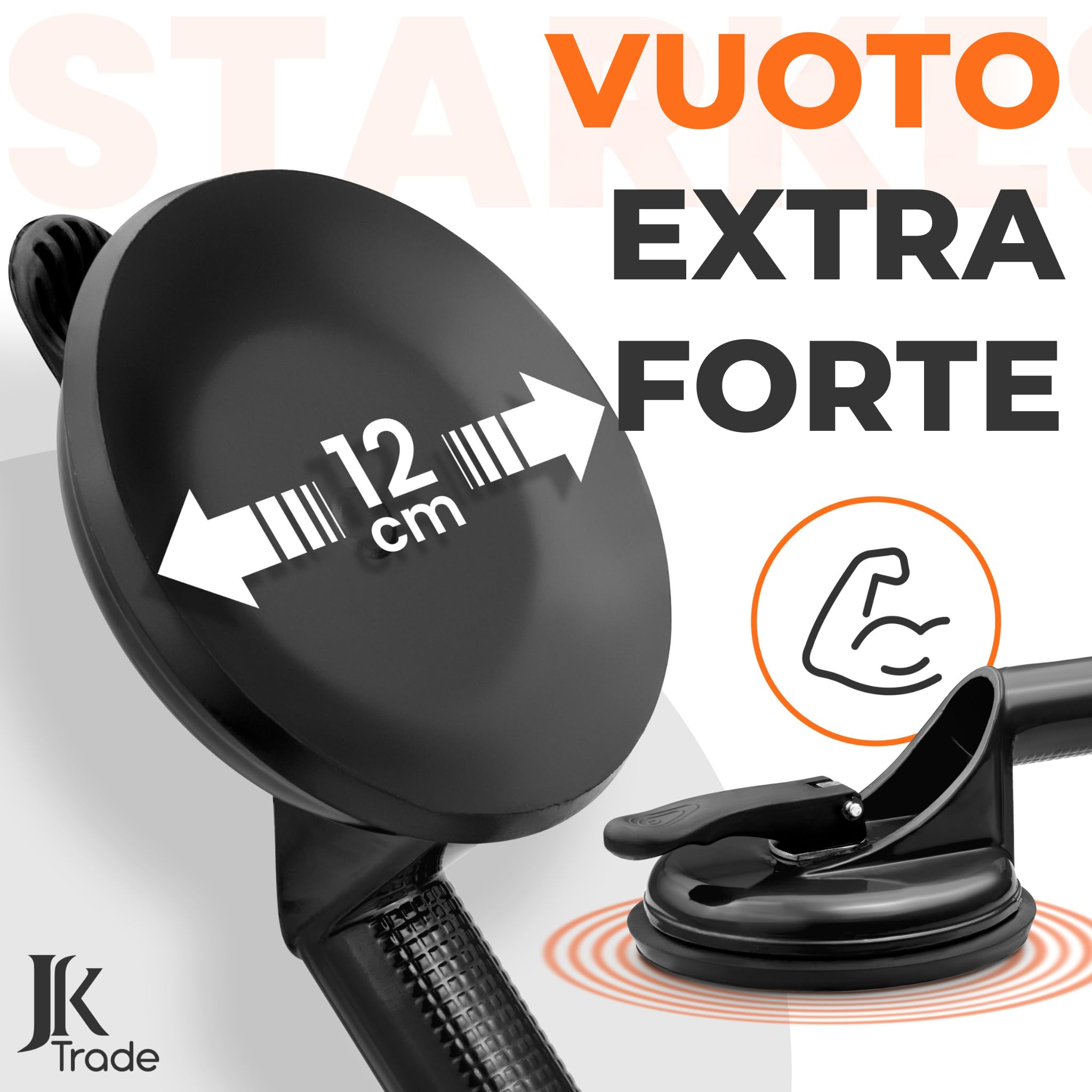 JK Trade® Set di 2 sollevatori a ventosa con maniglia, sollevatore sottovuoto antiscivolo con manico di supporto fino a 120 kg, strumento di sollevamento a ventosa come aiuto per il trasporto di