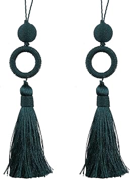 2 Pack 12 Inch Tassel with 4 Inch Cord Loop & Wooden Ring