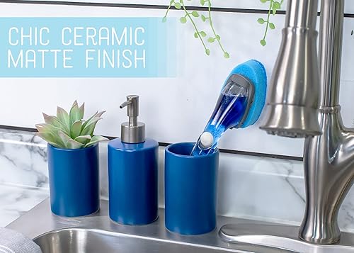 Miniatura 4 de NAT & Jules Chic - Juego de 4 accesorios de baño de cerámica redondeados modernos de 4.5 pulgadas, decoración y organización del hogar, perfectos