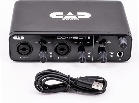 CAD Audio CX2 2x2 USB Audio Interface 24-Bit/96kHz, Dual XLR Combo Inputs, Phantom Power