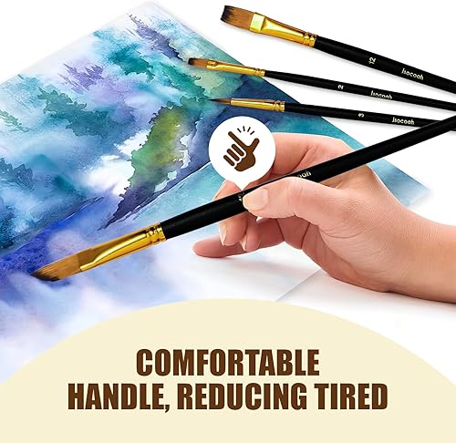 Miniatura 4 de Juego de pinceles de pintura de 15 piezas, pinceles profesionales para niños y adultos, perfectos para lienzo, tela, acuarela, óleo o pintura