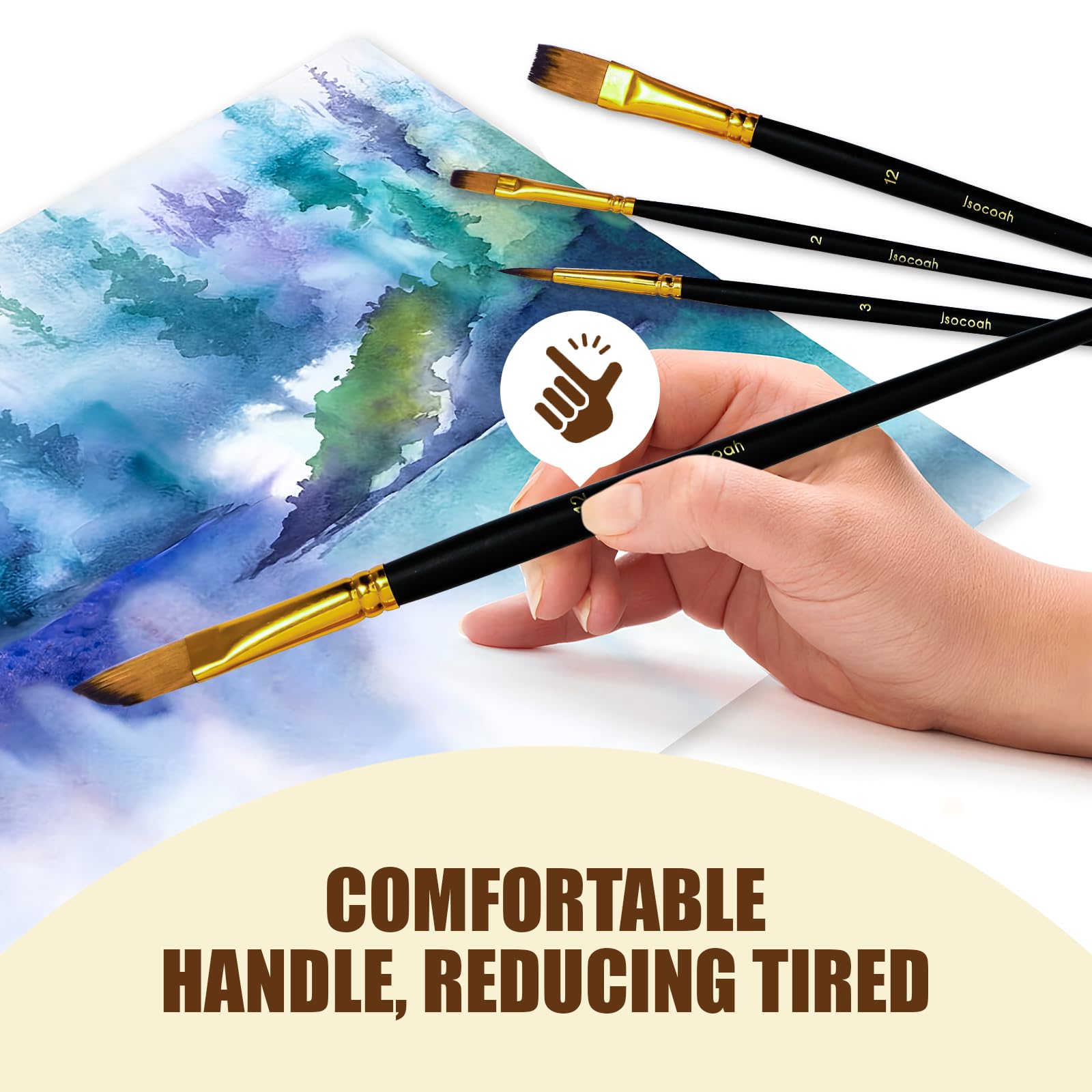 Pinceles de pintura acrílica con cerdas de nailon para pintura acrílica, óleo y acuarela, para finiaturas corporales, manualidades y suministros de pintura, regalos para artistas
