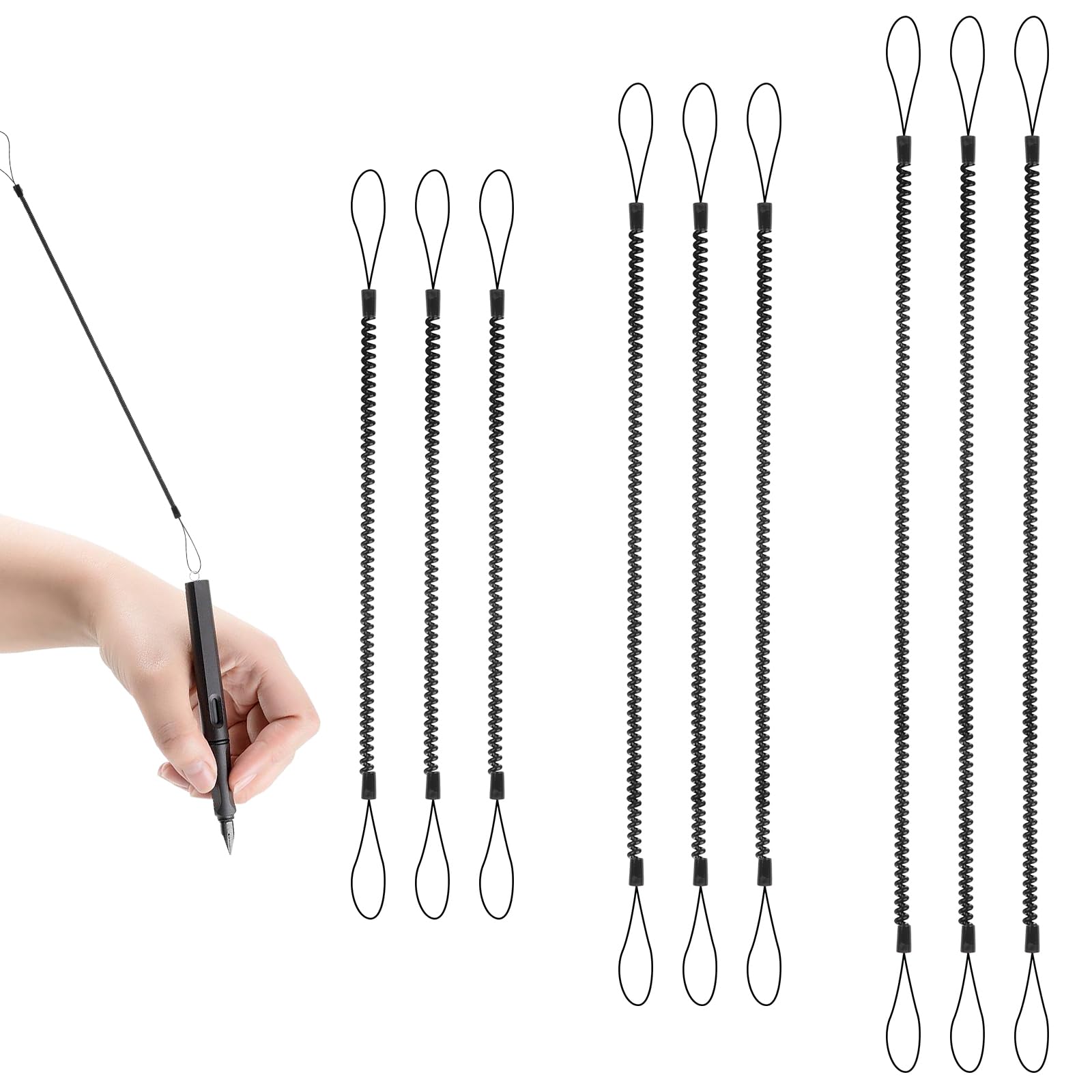 Lot De 10 Attaches Stylo Autocollantes En Silicone élastique - 40x40mm - Pour Carnets, Tablettes, Frigo - 10 Couleurs - 7