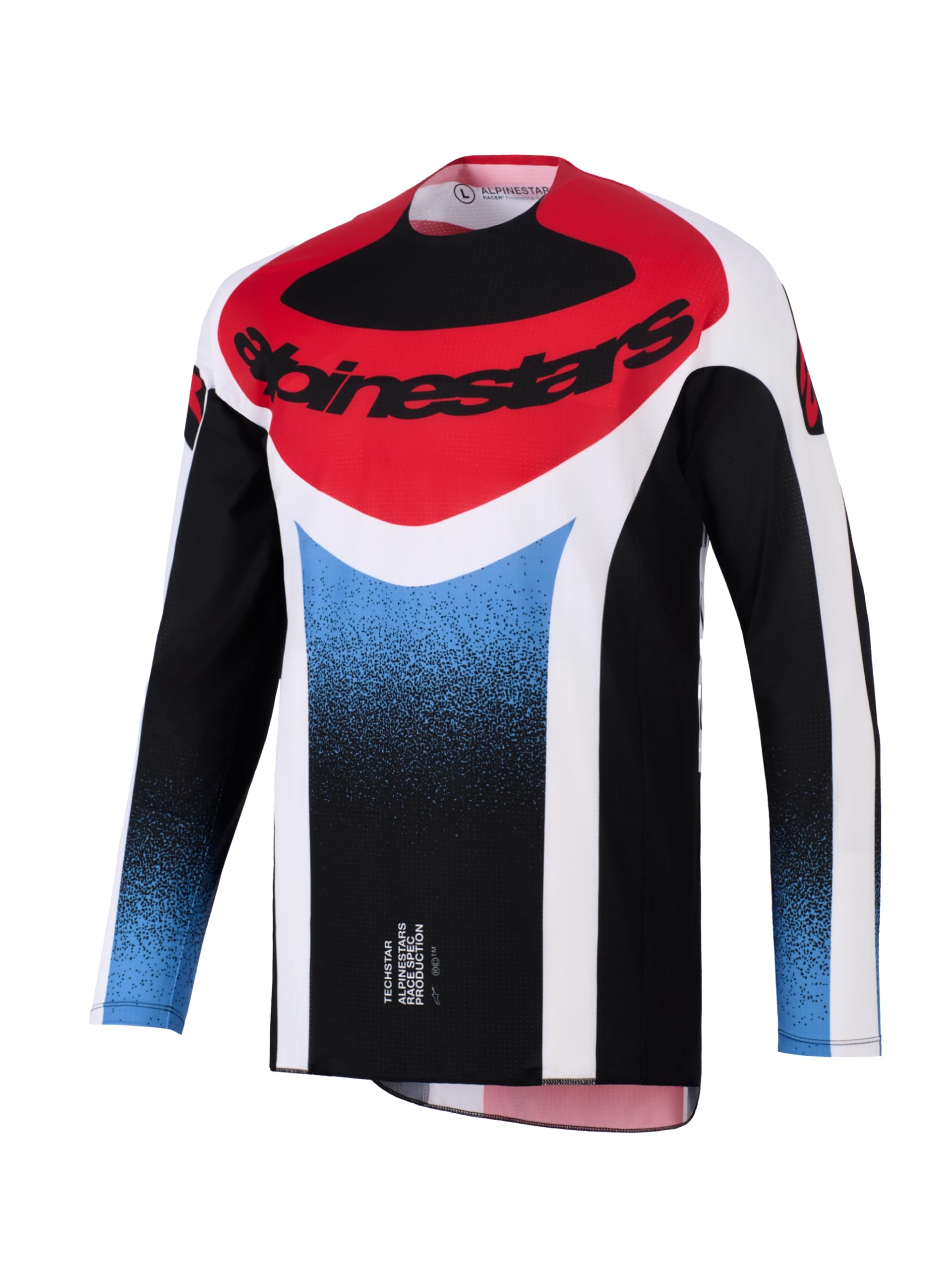 Alpinestars Techstar KNIF Maglia da motocross, nero/bianco/rosso, S