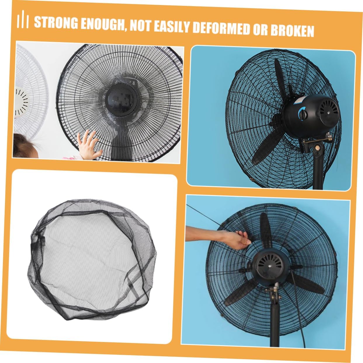 Cabilock 4pcs Electric Fan Cover Washable Mesh Protective Net for Safe Use Prevents Finger Injuries for Home Use Compatible Floor Fans