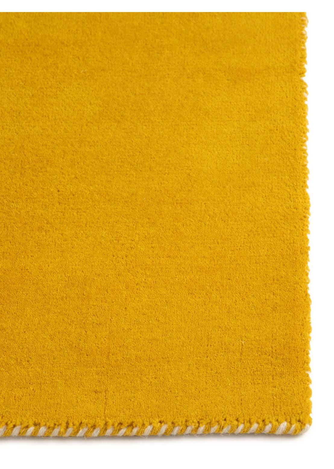 carpetfine handgefertigter Wollteppich Gabbeh Lola Läufer Gelb 75x240 cm Weich, Hochwertig, Zeitlos | Teppichläufer für Gemütlichkeit & Eleganz im Wohnzimmer, Schlafzimmer und Flur