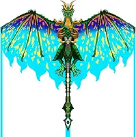 Mint's Colorful Life Dragon Kite Para Crianças E Adultos, Pipa Fácil De Empinar Para Iniciantes, Pipa Grande De Linha Única Para Viagem À Praia Com Corda De Pipa De 300 Pés (Verde)