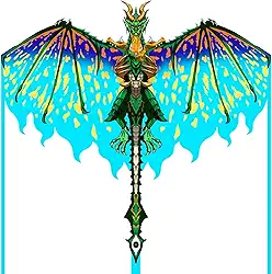 Mint's Colorful Life Dragon Kite Para Crianças E Adultos, Pipa Fácil De Empinar Para Iniciantes, Pipa Grande De Linha Única Para Viagem À Praia Com Corda De Pipa De 300 Pés (Verde)