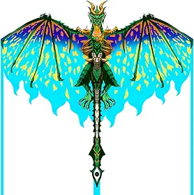 Mint's Colorful Life Dragon Kite Para Crianças E Adultos, Pipa Fácil De Empinar Para Iniciantes, Pipa Grande De Linha Única Para Viagem À Praia Com Corda De Pipa De 300 Pés (Verde)