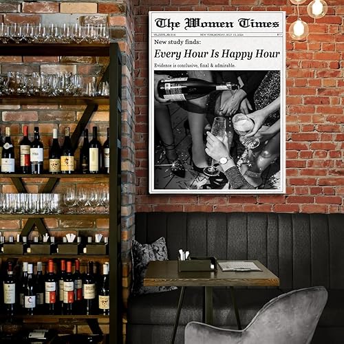 Miniatura 5 de Every Hour is Happy Hour - Póster de moda de periódico de moda, arte de pared vintage de Nueva York en blanco y negro, póster de titular de revista