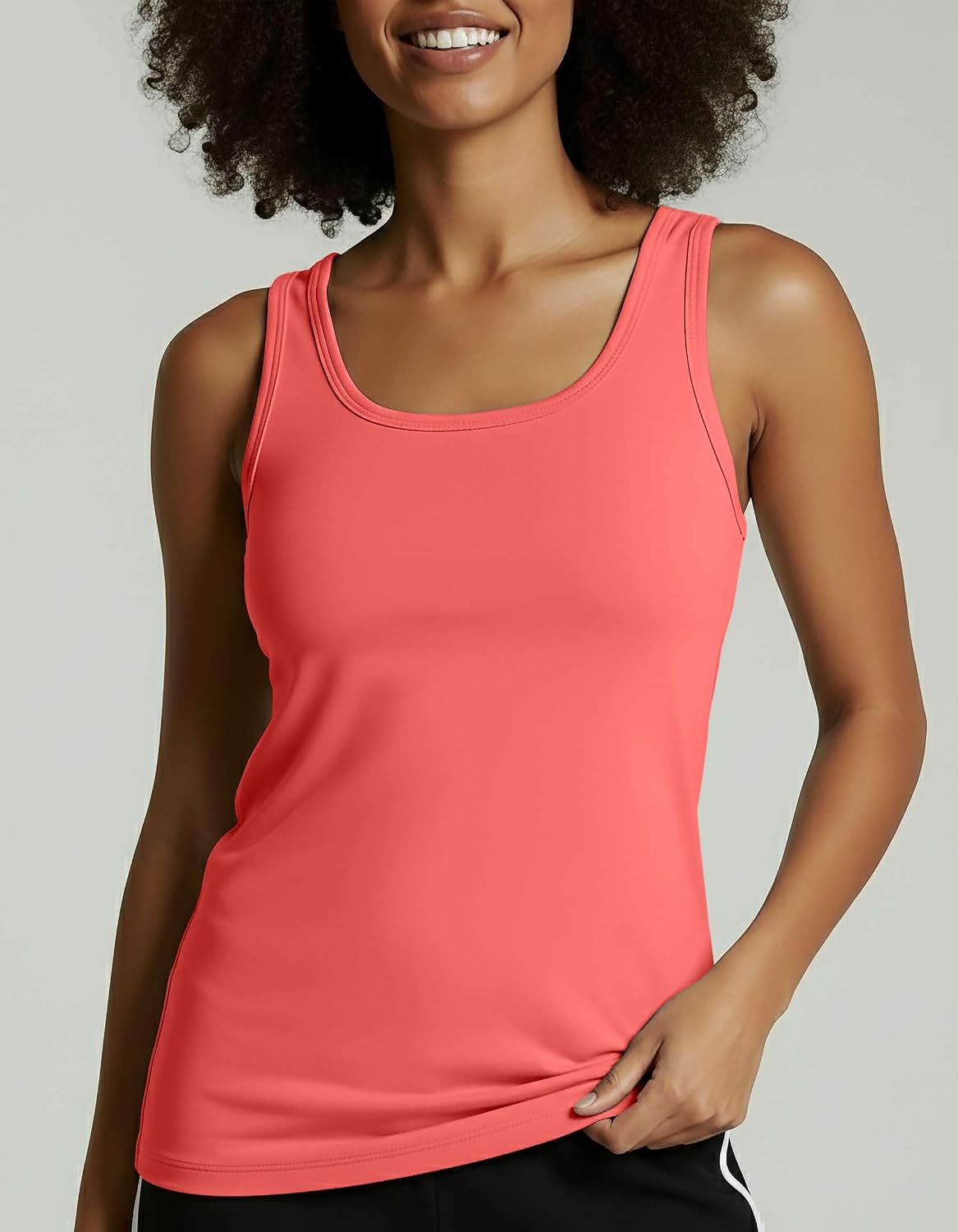 Real Essentials 5 Pack: Women's Dry Fit Tank Top - Racerback Sleeveless Workout Athletic Gym Shirt (Available in Plus) - Image 3