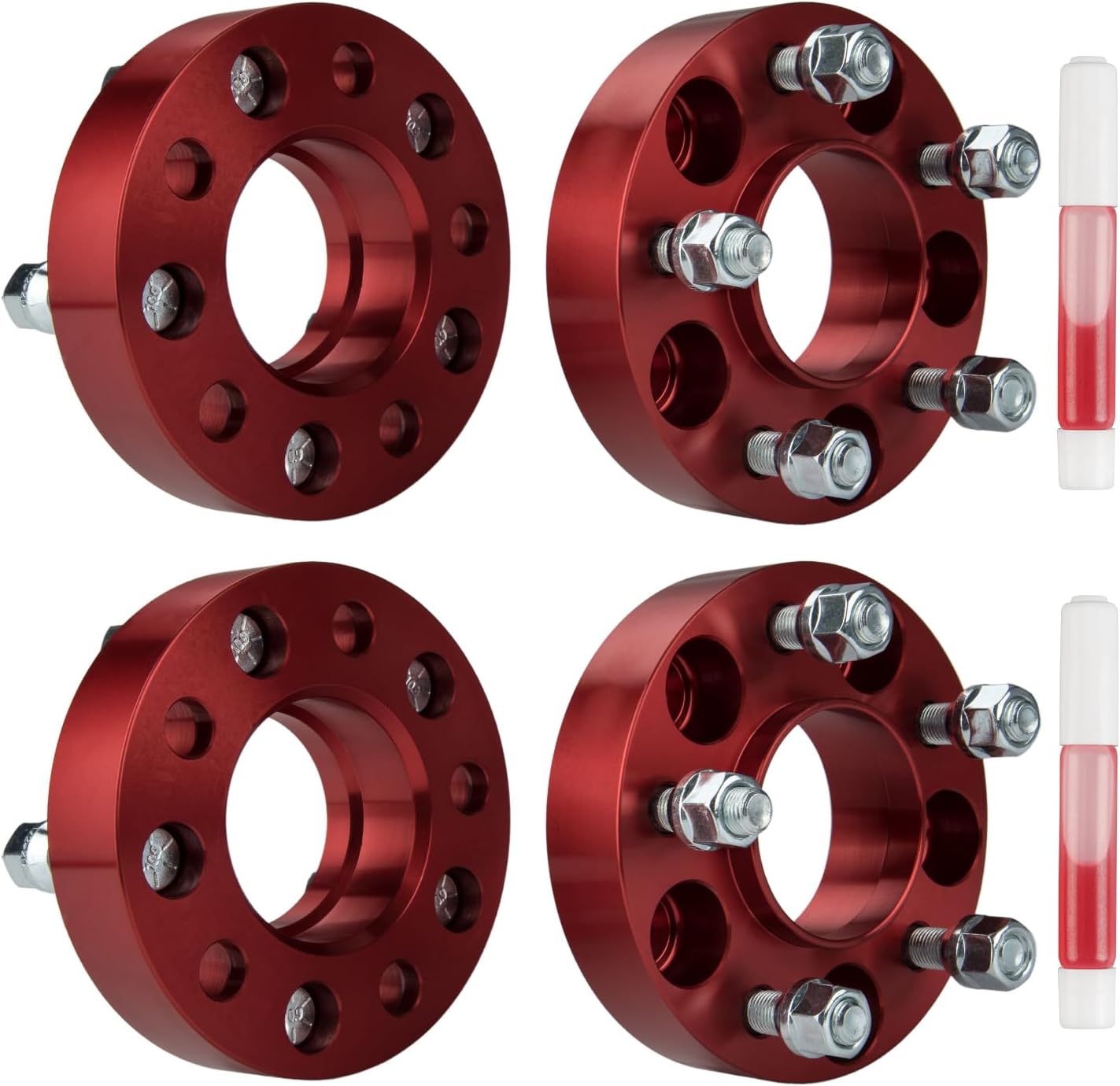 KAC 5x4.5 Hub Centric Wheel Spacers 1.25“ for Mustang, Liberty, Ranger, Explorer, Wrangler, Edge, Cherokee, Nitro, Grand Marquis, Explorer Sport Trac, 1/2“x20 Studs & 71.5mm Hub Bore, 5 Lug Spacers