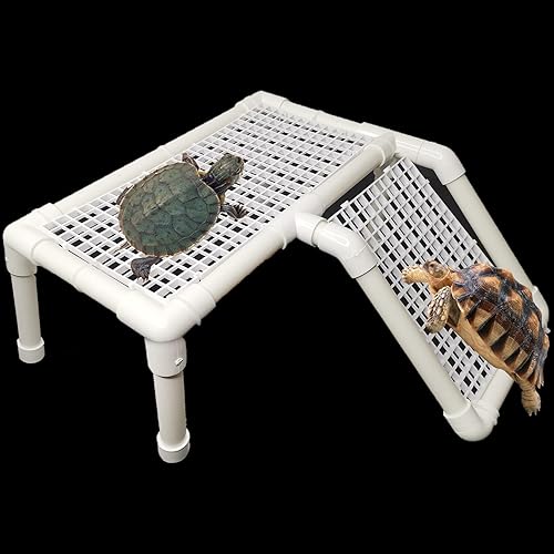 Fhiny Plataforma para tomar tortugas, muelle de tortuga, terraza, rampa de escalada, reptiles, hábitat, terrario, accesorios de decoración para