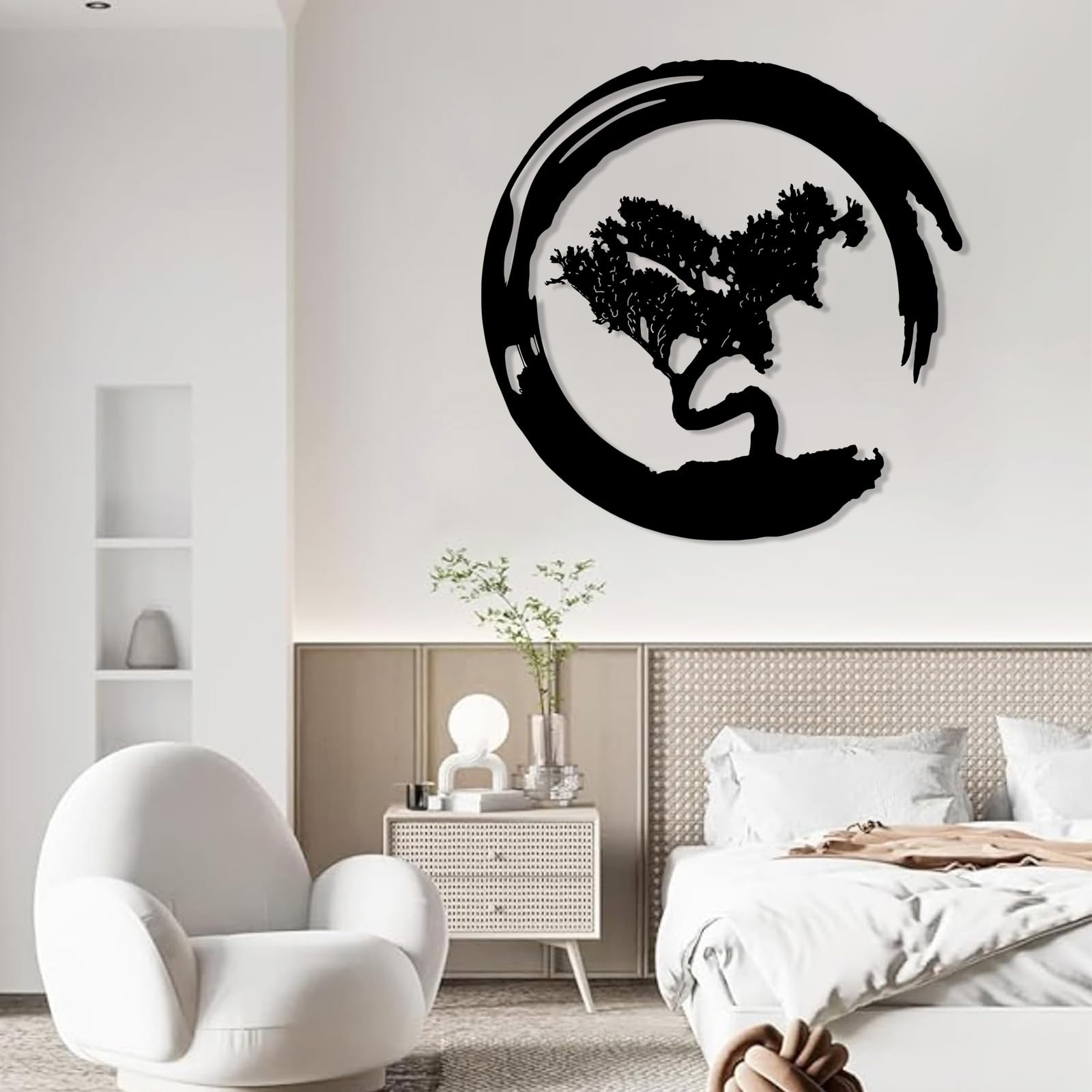 Amazon.com: Bonsai Tree Metal Wall Art, Bonsai Tree Metal Wall Decor, Enso  Circle Metal Wall Art, Feng Shui Symbol, Zen Art Wall Decor, Yoga Wall Art,  Japanese Wall Art, Home Decor (Silver,