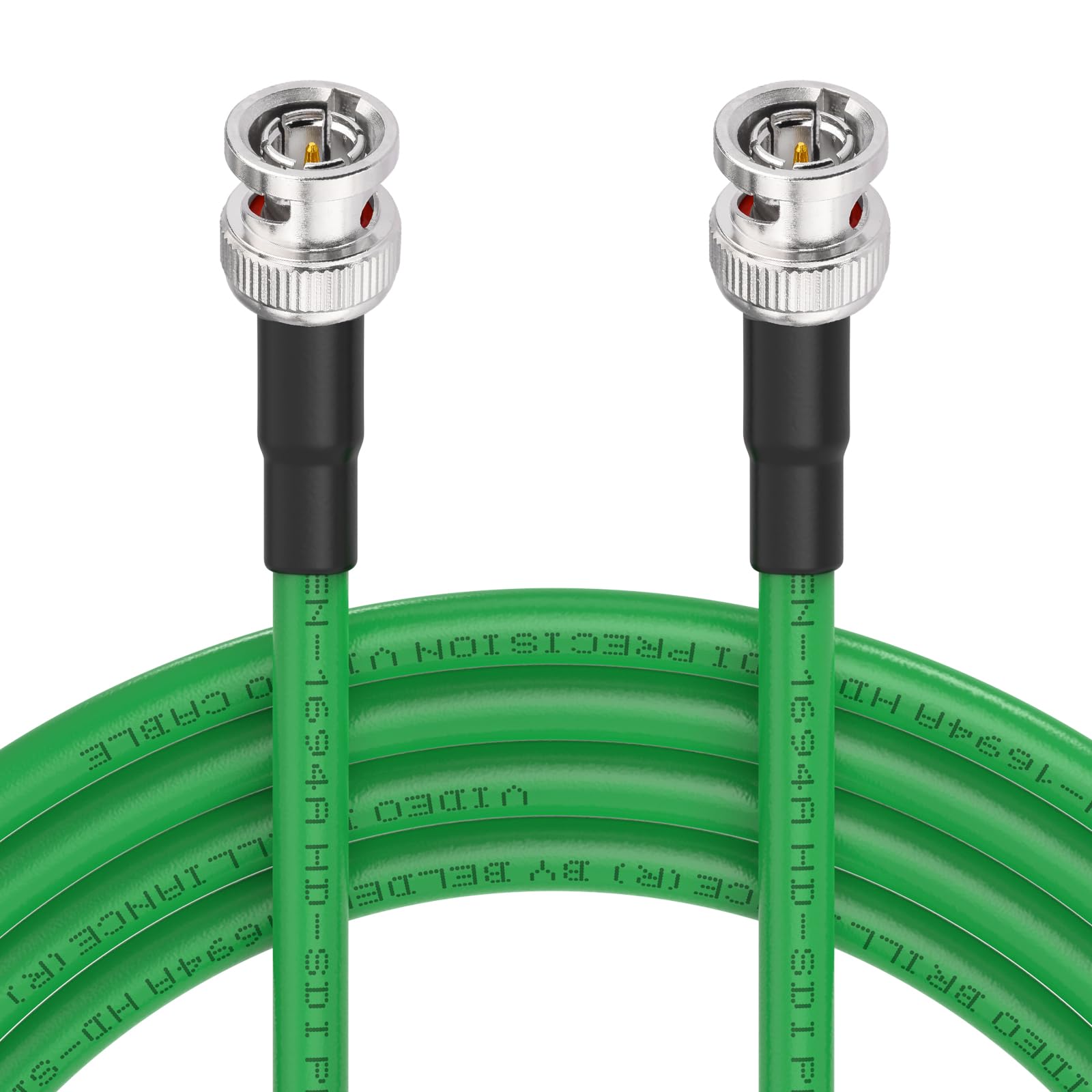 Superbat Kabel SDI 3G/6G/12G 15 m, cyfrowy kabel audio BNC męski na męski Belden 1694A 75 omów, zielony do kamer i sprzętu wideo, obsługuje HD-SDI/3G-SDI/4K/8K (1 sztuka)