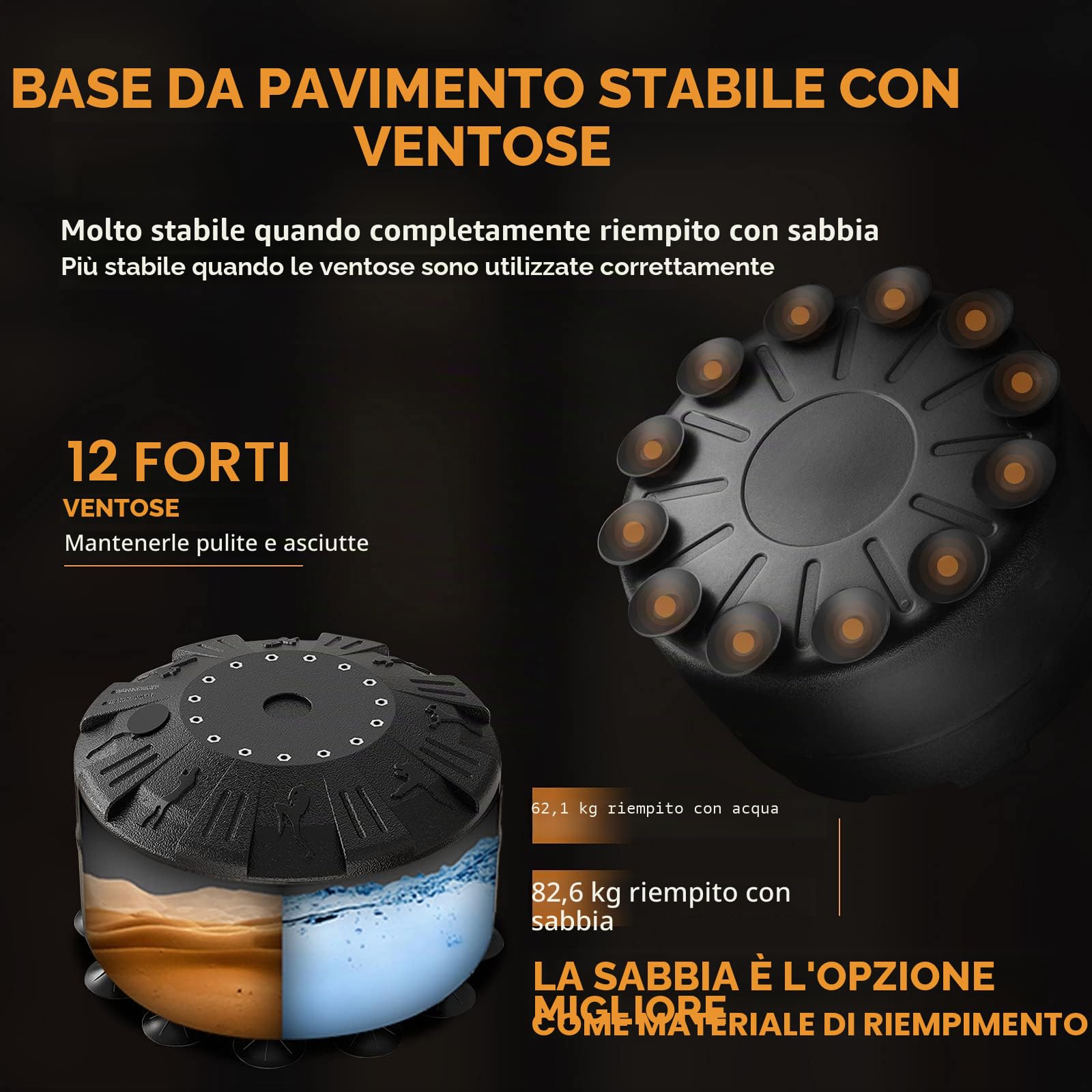 Kitopa Sacco da Boxe da Terra, 178CM Sacco da Boxe con Base a Ventosa，Sacco Boxe adulti MMA Resistente Agli Strappi, 93KG Sacco da Boxe a Casa per Adulti Adolescenti