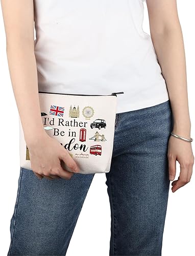 Miniatura 5 de London Travel Gift I'd Rather Be in London Bolsa de maquillaje London Traveling Culture Theme Cosmetic Bag London Souvenir Gift, Más bien estar en