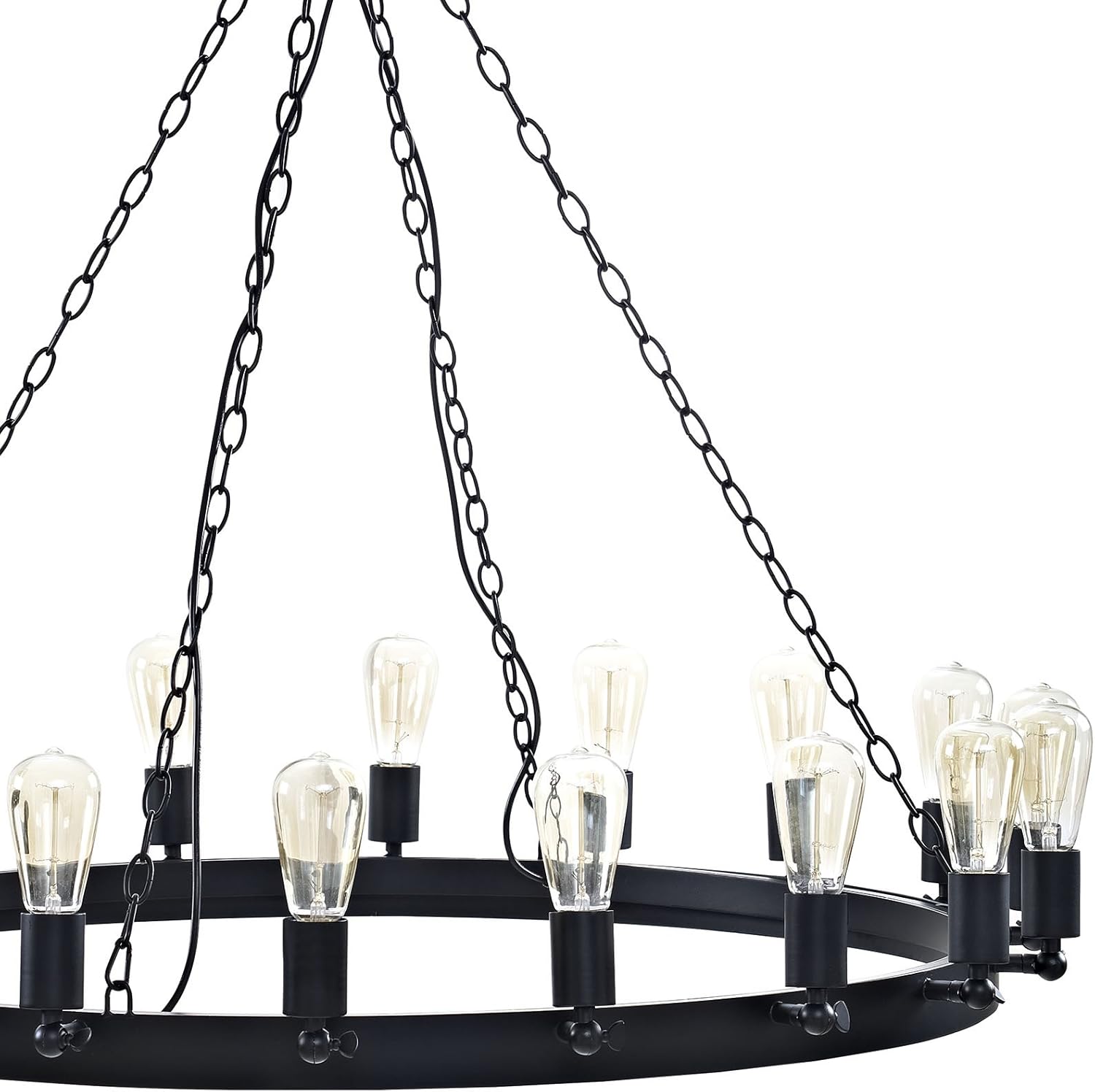 Modway Teleport 43" Modern Farmhouse Ceiling Light Pendant Chandelier in Brown