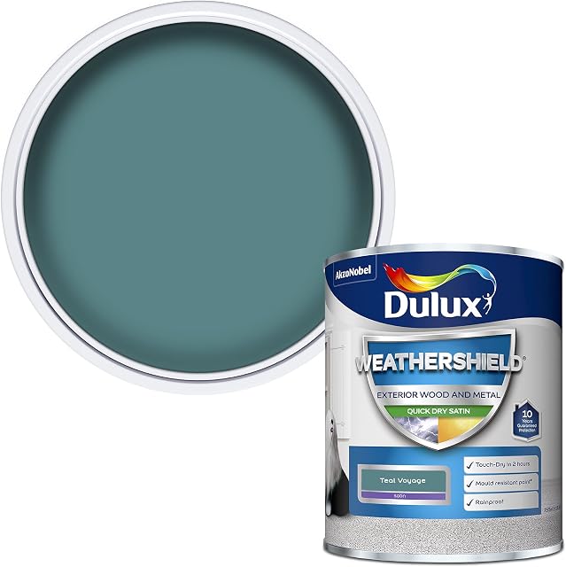 Dulux Weathershield Quick Dry Satin Paint - Teal Voyage - 750ML, 5362495