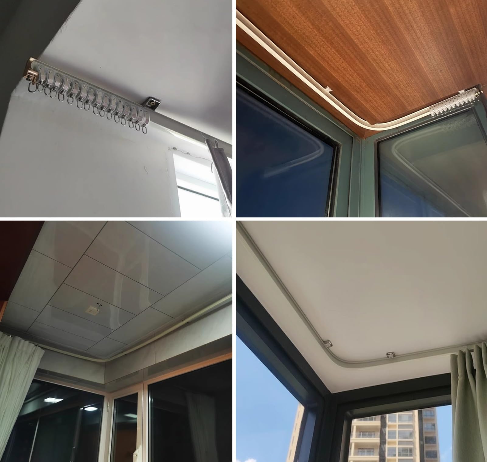 Binario Per Tende Flessibile Da Soffitto/Parete - 140 Cm, Bianco, Per Doccia, Baie, Divisi Privacy