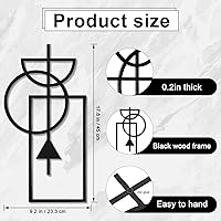 Vista 3 de Zzbakress Arte de pared, 2 piezas de decoración abstracta moderna geométrica de madera, 17.8 x 9.3 pulgadas, sala de estar, estilo 1