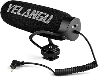 Microfone Na Câmera,Sailsbury MIC08 Microfone Condensador na Câmera Microfone de Vídeo com Redução de Ruído com Montagem de Choque Integrado Cabo TRRS de 3,5 mm Universal para Câmera Smartphone Vlog V