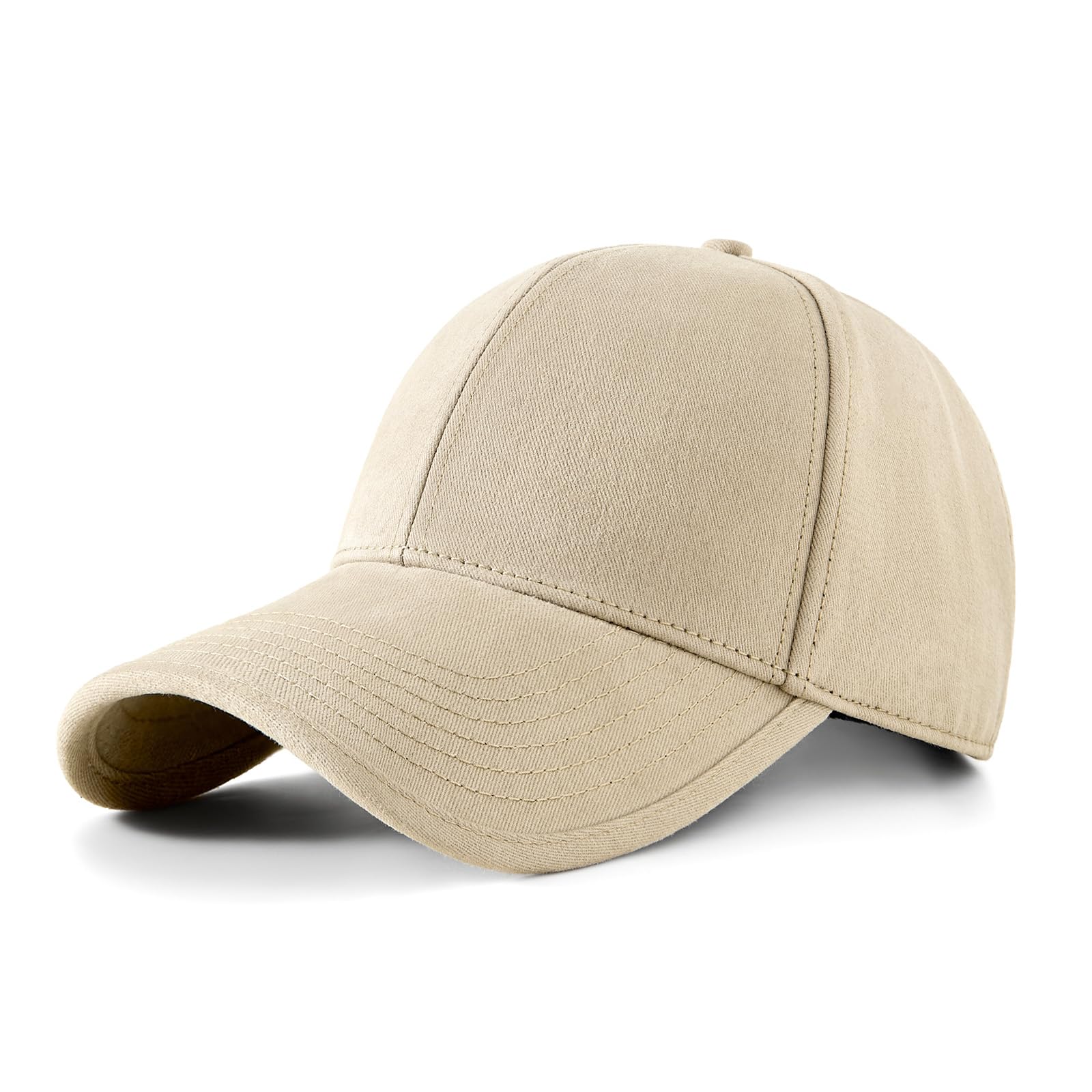 Men's Fitted Cap Winter Fleece Warm Full Closed Baseball Caps Curved Brim Blank Elastic Closed Back Hat K277N