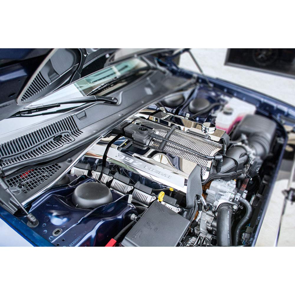 Elite Auto Chrome Acc Rail Covers Yellow CF 392 HEMI Inlay fit for 15-16 Challenger/Charger/300 SRT8