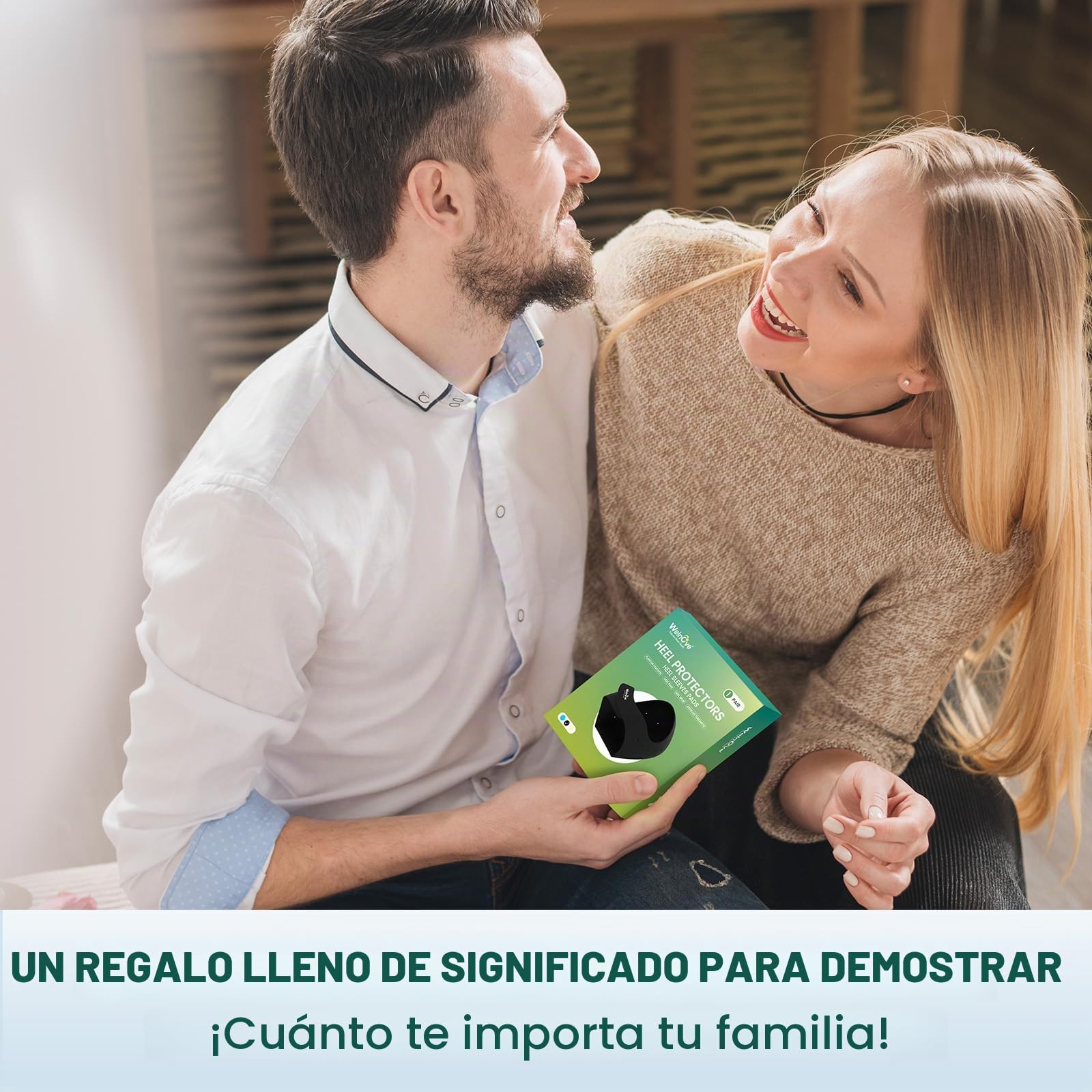 Welnove Protector de talón para fascitis plantar, talón de gel para mujer y hombre, espolones, plantillas de talón, para tendinitis de Aquiles (Negro, Large- EU Shoe Size 42-47)