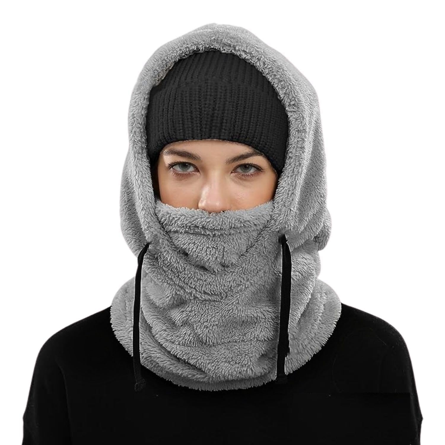 Gorra Termico Invierno Pasamontañas Forro Polar Prueba de Vient Caliente Capucha Bufanda para Esquí Ciclismo