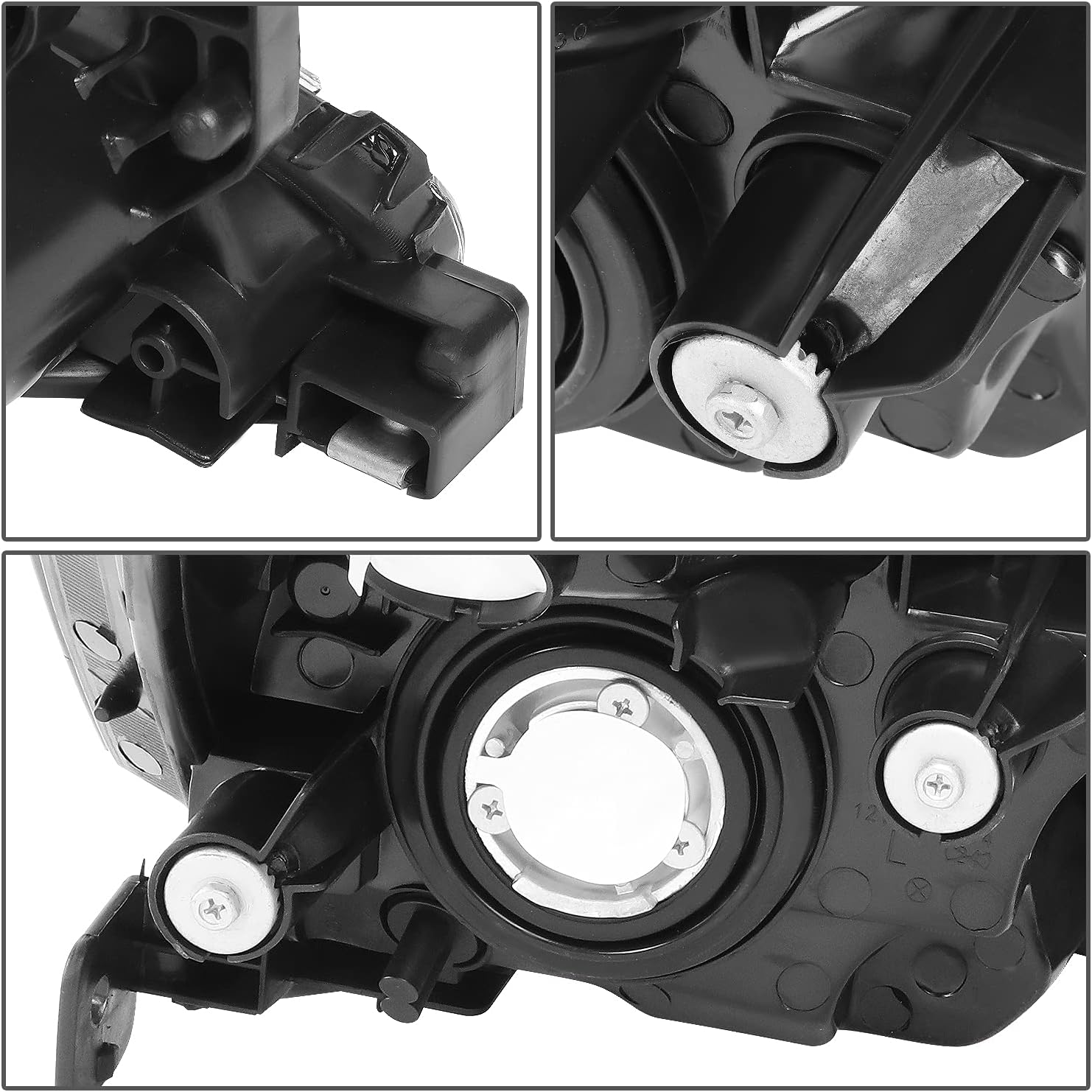 DNA MOTORING Pair Headlight Assembly Compatible with 03-07 Honda Accord, Chrome Housing Amber Corner,HL-OH-HA03-CH-AB