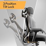 HOLLUDLE Chaise de Bureau Ergonomique avec Support Lombaire 3D & accoudoirs 3D réglables – Design en V du Dos, Fauteuil de Bureau Confortable pour Bureau et Maison, Noir - 5