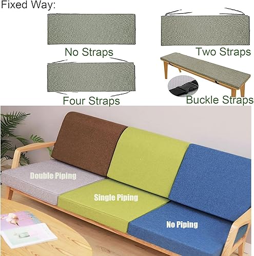 Miniatura 5 de Cojín de banco personalizado, cojines de ventana de bahía para muebles de interior, almohadilla antideslizante de 234 plazas, cojín de repuesto para